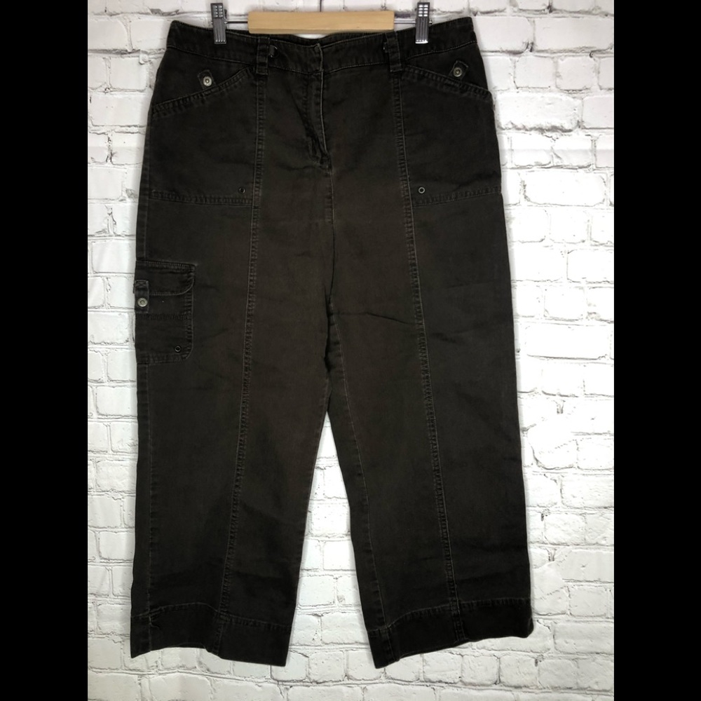 Jones New York Brown Cargo Denim Capris